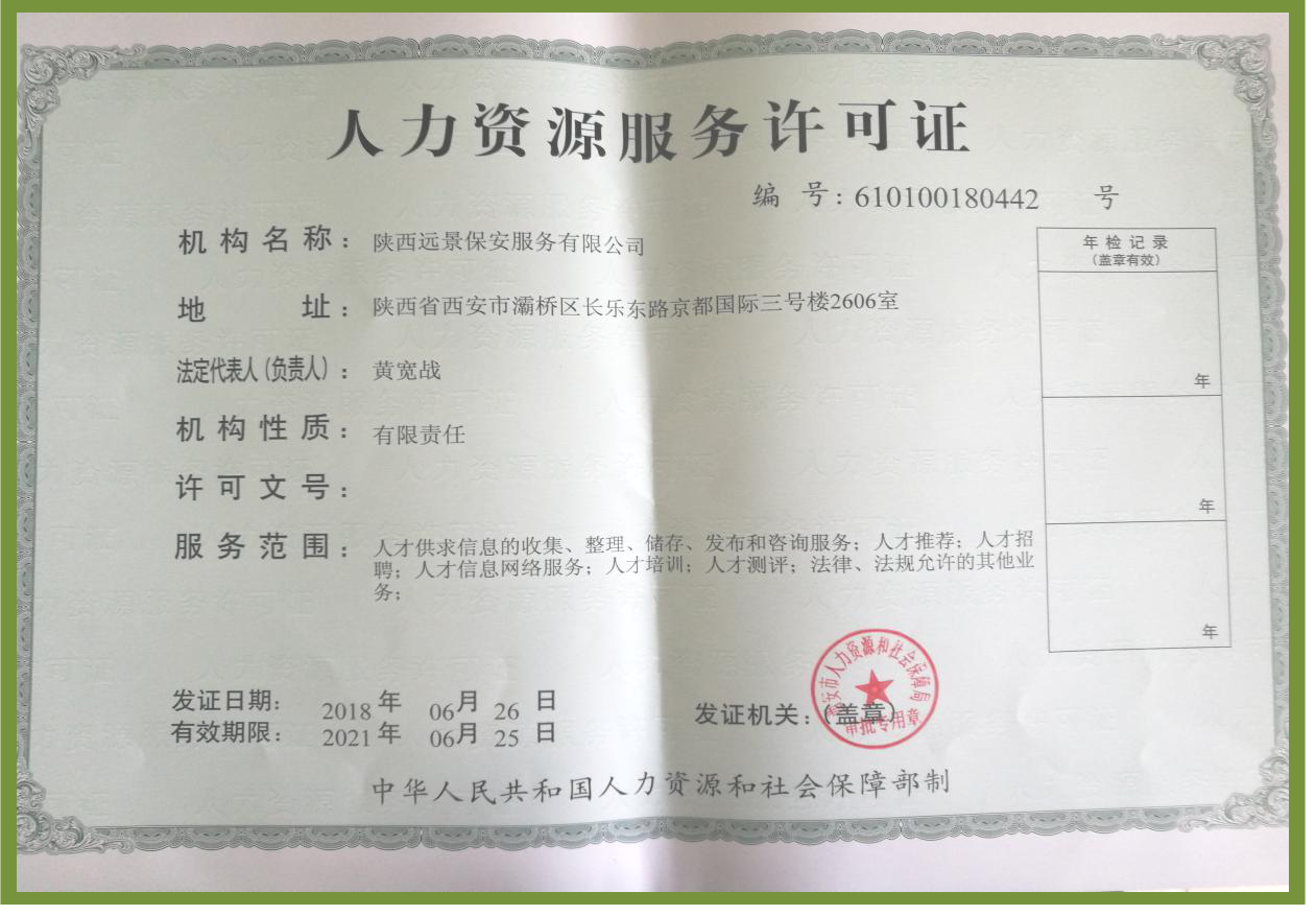 人力資源許可證